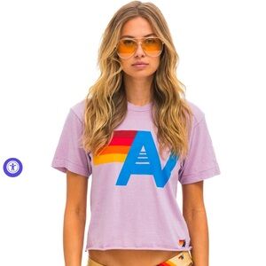 Aviator Nation Women’s Mauve Logo Boyfriend Tee size XS